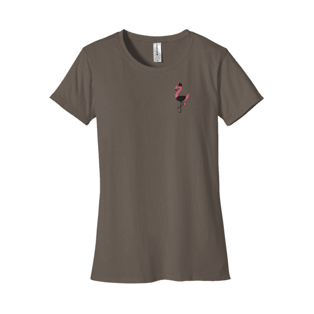 Flamingo with Flower - Embroidery